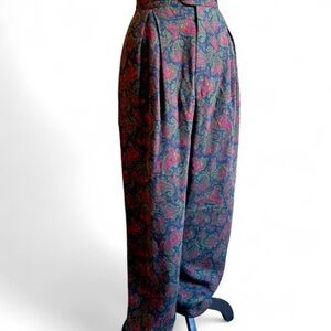 80s Vintage Made in USA Paisley Patterned Trousers